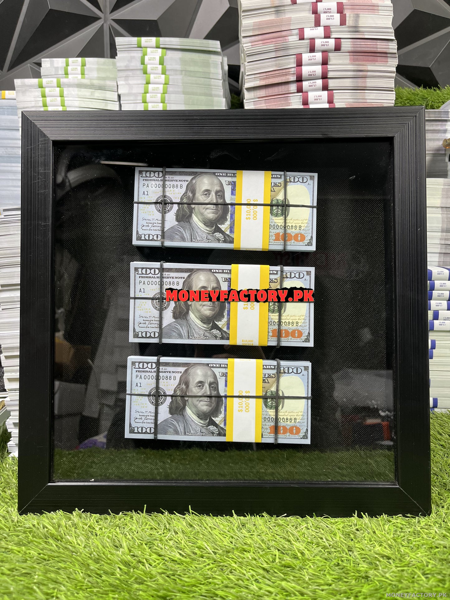 3 Stacks 100 Dollar Frame